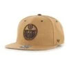 '47 BRAND Edmonton Oilers 47 Brand NHL Toffee Captain Hat Tan -Baue Hockey Shop 47 brand hats edmonton oilers 47 brand nhl toffee captain hat tan tan osfm 30365556473922