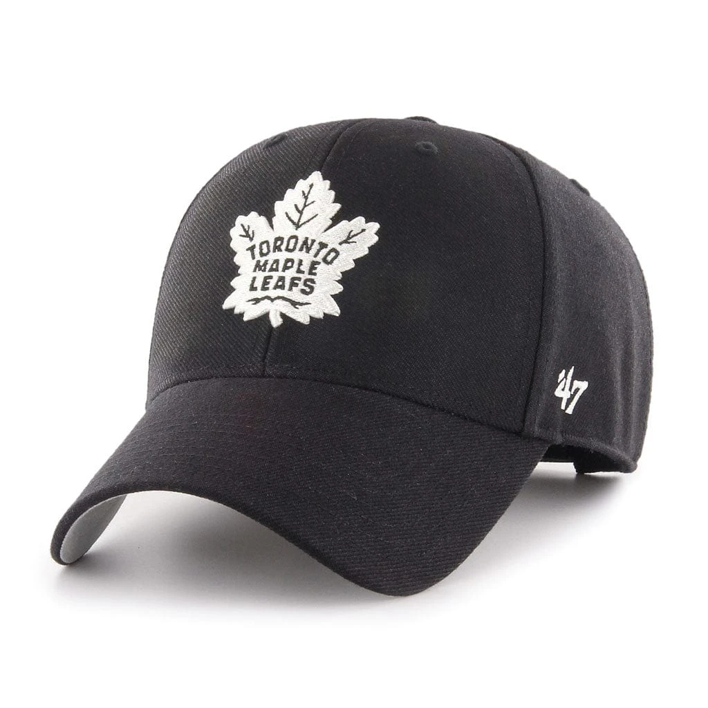 '47 BRAND Toronto Maple Leafs 47 Brand NHL Basic MVP Black / White Adjustable Hat 3 '47 BRAND Toronto Maple Leafs 47 Brand NHL Basic MVP Black / White Adjustable Hat