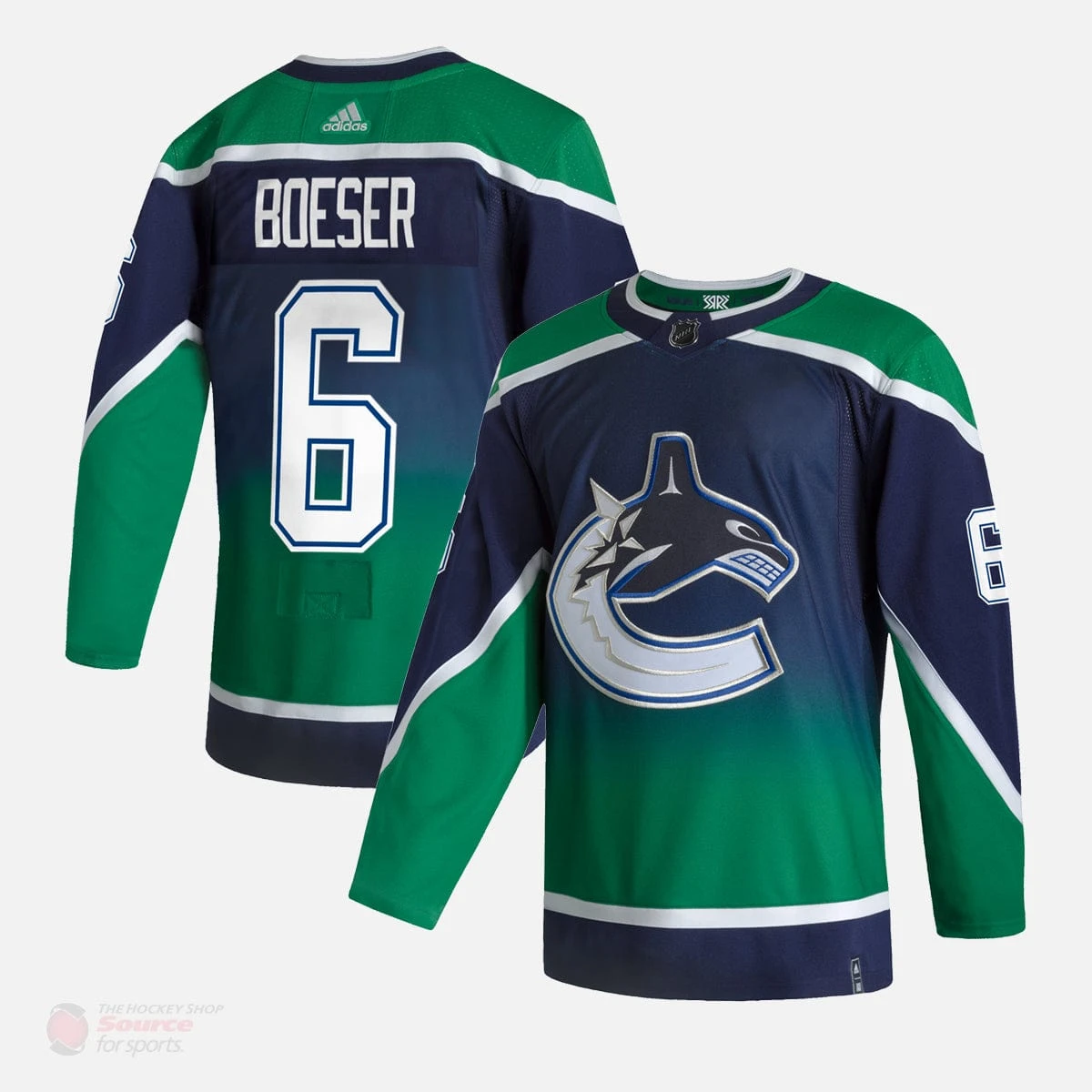 Vancouver Canucks Reverse Retro Adidas Authentic Senior Jersey - Brock Boeser 4 Vancouver Canucks Reverse Retro Adidas Authentic Senior Jersey - Brock Boeser - Image 2