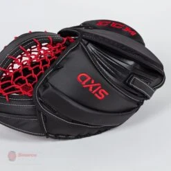 CCM Axis Senior Goalie Catcher - 600 Break Angle -Baue Hockey Shop ccm catchers ccm axis senior goalie catcher 600 break angle black red black regular 14364028665922