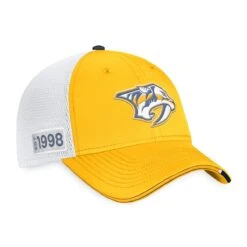 Nashville Predators Fanatics Authentic Pro Draft Structured Trucker Hat -Baue Hockey Shop fanatics hats nashville predators fanatics authentic pro draft structured trucker hat osfa 29395915997250