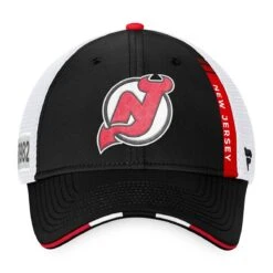 New Jersey Devils Fanatics Authentic Pro Draft Structured Trucker Hat -Baue Hockey Shop fanatics hats new jersey devils fanatics authentic pro draft structured trucker hat osfa 29395915571266