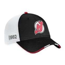 New Jersey Devils Fanatics Authentic Pro Draft Structured Trucker Hat -Baue Hockey Shop fanatics hats new jersey devils fanatics authentic pro draft structured trucker hat osfa 29395915669570
