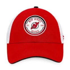New Jersey Devils Fanatics Iconic Gradient Structured Trucker Hat -Baue Hockey Shop fanatics hats new jersey devils fanatics iconic gradient structured trucker hat osfa 30358560768066