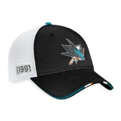 San Jose Sharks Fanatics Authentic Pro Draft Structured Trucker Hat -Baue Hockey Shop fanatics hats san jose sharks fanatics authentic pro draft structured trucker hat osfa 29395914522690