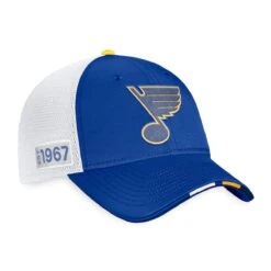 St. Louis Blues Fanatics Authentic Pro Draft Structured Trucker Hat -Baue Hockey Shop fanatics hats st louis blues fanatics authentic pro draft structured trucker hat osfa 29395914293314