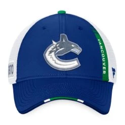 Vancouver Canucks Fanatics Authentic Pro Draft Structured Trucker Hat -Baue Hockey Shop fanatics hats vancouver canucks fanatics authentic pro draft structured trucker hat osfa 29395797508162