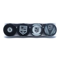 Los Angeles Kings Inglasco NHL Logo Hockey Puck (4 Pack)