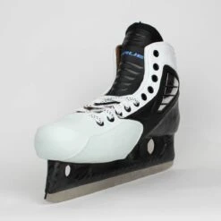 TRUE Senior One Piece Goalie Skates - Pro Stock - White Side/Toe - Size 11 -Baue Hockey Shop true goalie skates true senior one piece goalie skates pro stock white side toe size 11 11 15186419417154