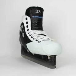 TRUE Senior One Piece Goalie Skates - Pro Stock - White Side/Toe - Size 7 -Baue Hockey Shop true goalie skates true senior one piece goalie skates pro stock white side toe size 7 7 15186415353922