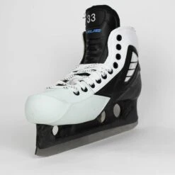 TRUE Senior One Piece Goalie Skates - Pro Stock - White Side/Toe - Size 7 -Baue Hockey Shop true goalie skates true senior one piece goalie skates pro stock white side toe size 7 7 15186415484994