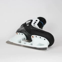 TRUE Senior Two Piece Goalie Skates - Pro Stock - White Side - Size 7 -Baue Hockey Shop true goalie skates true senior two piece goalie skates pro stock white side size 7 7 15186435407938