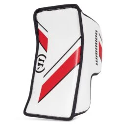 Warrior Ritual G4 Youth Goalie Blocker -Baue Hockey Shop warrior blockers warrior ritual g4 youth goalie blocker white black red regular 28741242978370