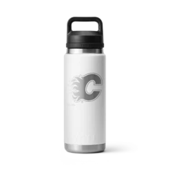 YETI Rambler 26oz Bottle - Calgary Flames -Baue Hockey Shop yeti drinkware yeti rambler 26oz bottle calgary flames white 30417906139202